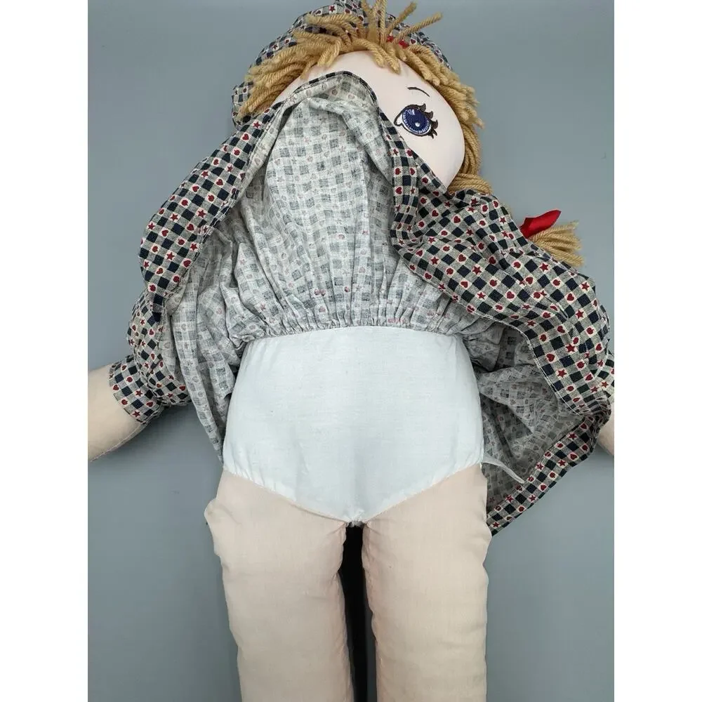 Vintage Sweetie Mine Soft Cloth Ragdoll Brook Country Girl 24” Blue Eyes